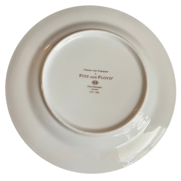 Vintage Fitz and Floyd Salad Plate | Oiseaux Des Tropiques | 1995 | Bird - Picture 4 of 4